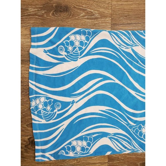 Lilly Pulitzer Women's Small Tank Blue White Fish Pattern Stretch Lightweight - Picture 3 of 11